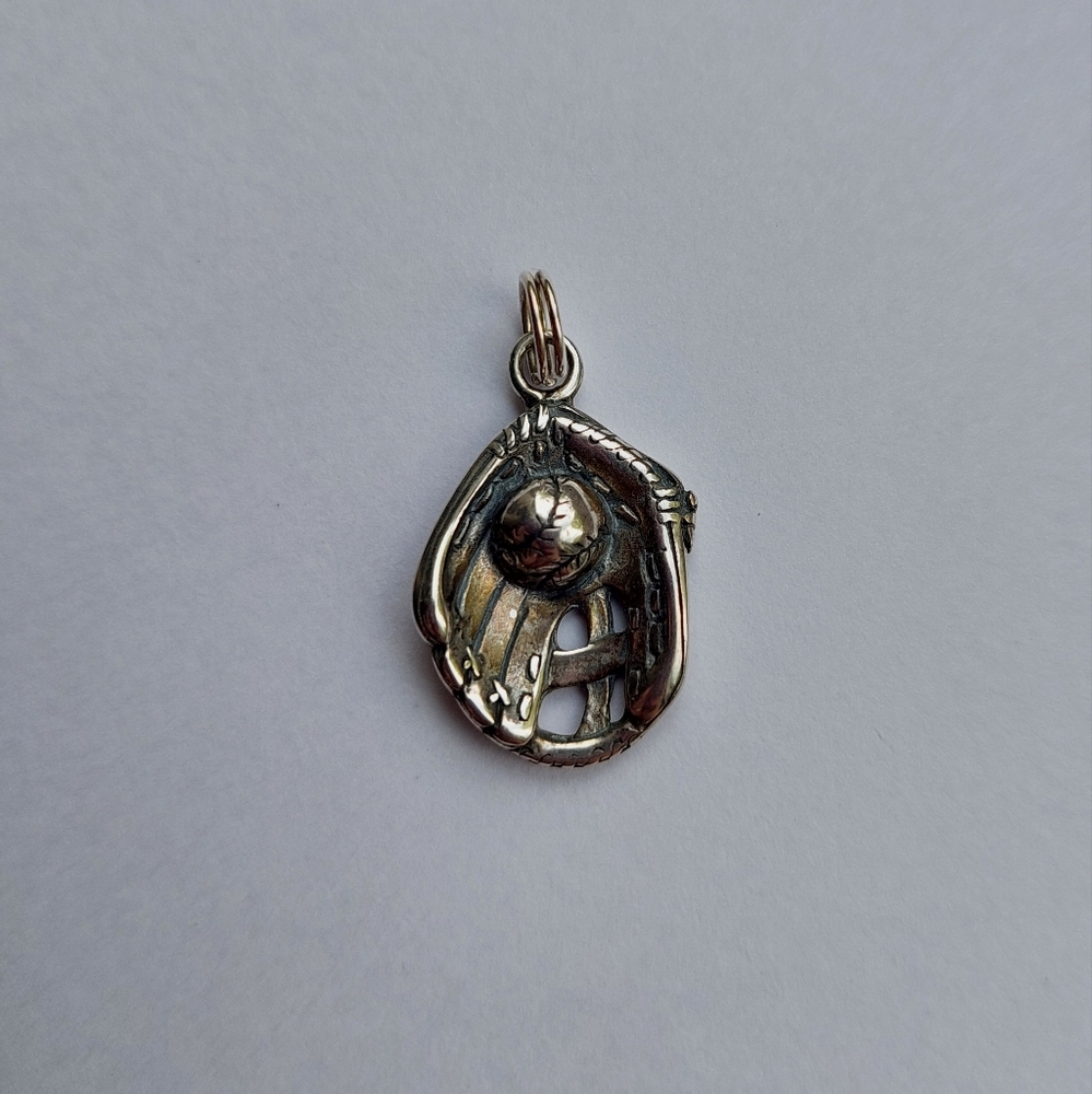 Silver Baseball Glove Pendant